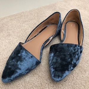 A New Day crushed blue velvet d'orsay Flats size 6